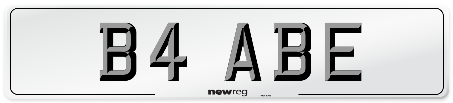 B4 ABE Number Plate from New Reg